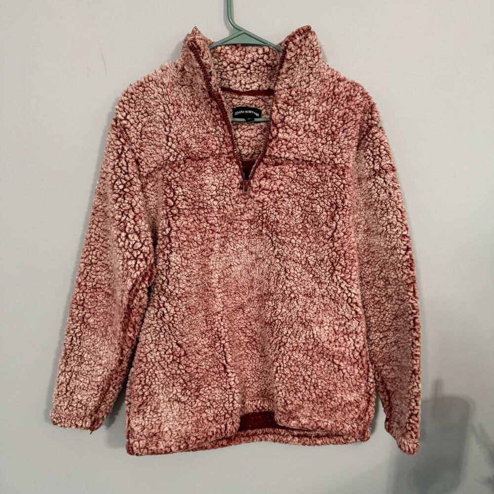 Zenana Outfitters Muted Red Sherpa Pullover Size Medium